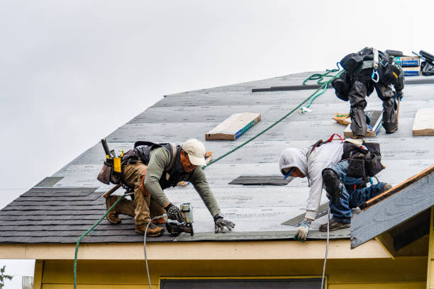 Professional Gutter Installation technician working in Topping, VA